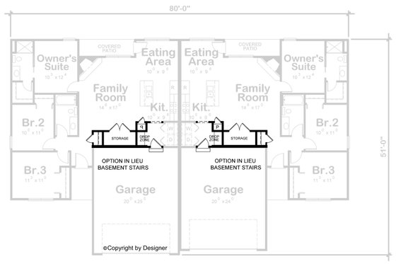 Floor Plan - Other Floor for Traditional House Plan #20-2500 - 3 bed, 2 bath