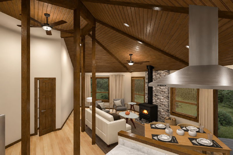 Dream House Plan - Interior - Family Room for Cottage House Plan #126-312 - 1 bed, 1 bath