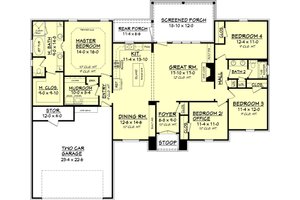 Floor Plan - Main Floor for European House Plan #430-74 - 4 bed, 2 bath