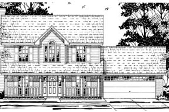 Exterior - Front Elevation for Traditional House Plan #42-203 - 3 bed, 2.5 bath