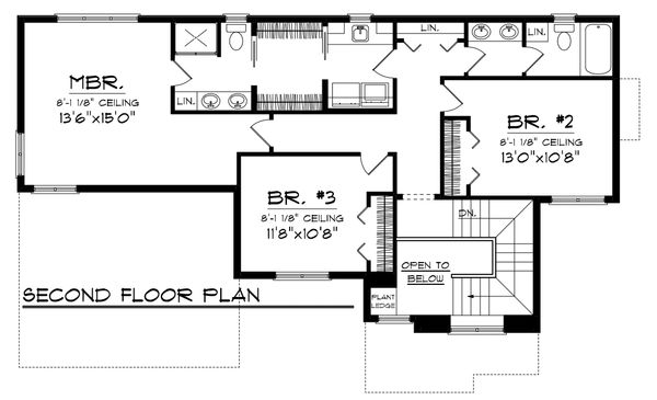 Dream House Plan - Craftsman Floor Plan - Upper Floor Plan #70-1132