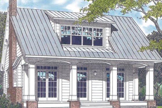 Exterior - Front Elevation for Craftsman House Plan #453-74 - 3 bed, 3 bath