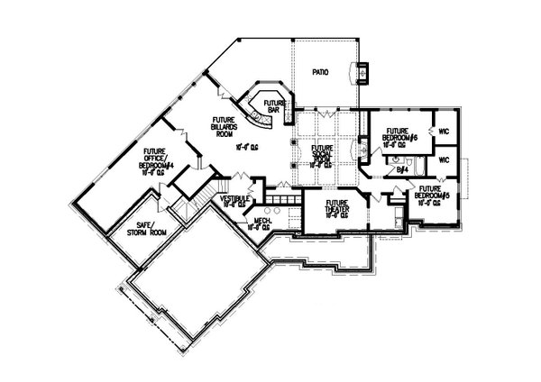 Craftsman Floor Plan - Lower Floor Plan #54-527