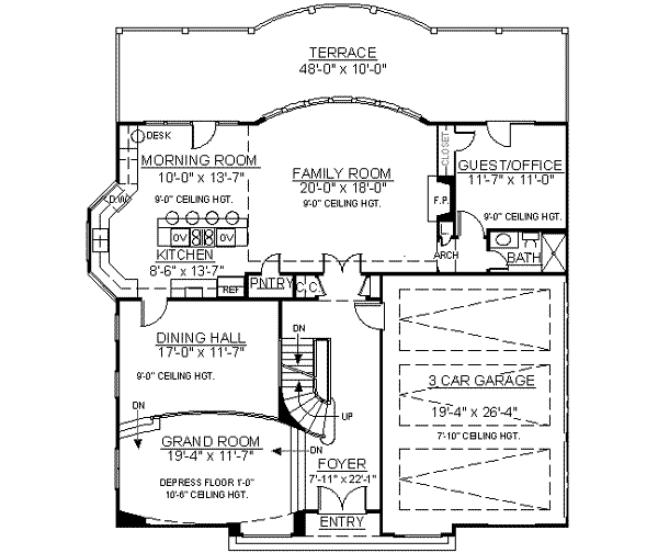 House Design - European Floor Plan - Main Floor Plan #119-122