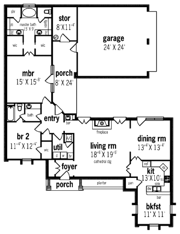 Traditional Floor Plan - Main Floor Plan #45-304