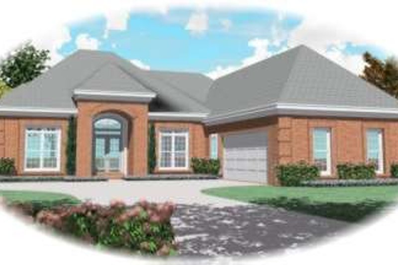 Exterior - Front Elevation 2 for European House Plan #81-1253 - 3 bed, 3 bath