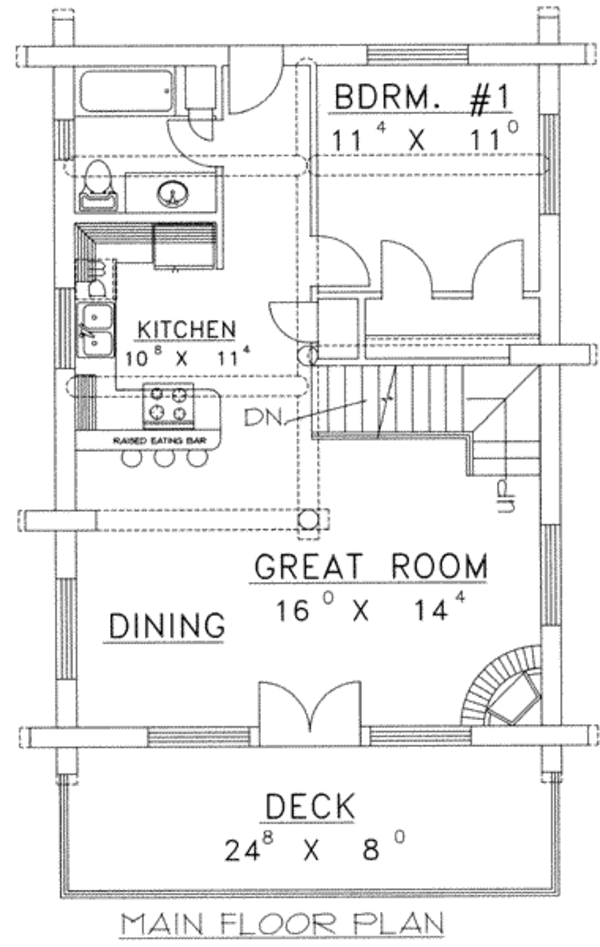 Home Plan - Log Floor Plan - Main Floor Plan #117-494