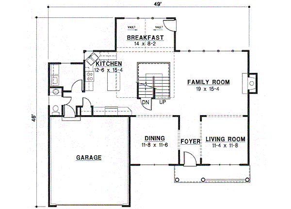 Traditional Floor Plan - Main Floor Plan #67-513