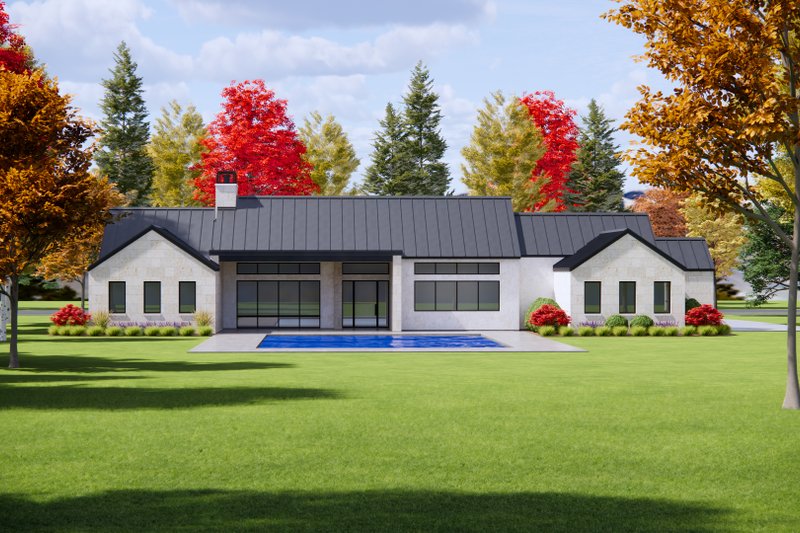 Home Plan - Exterior - Rear Elevation for Modern House Plan #1096-53 - 4 bed, 4.5 bath