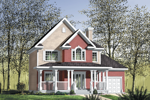 Country Exterior - Front Elevation Plan #25-4551