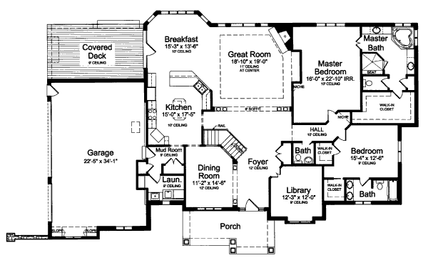 Dream House Plan - Traditional Floor Plan - Main Floor Plan #46-418