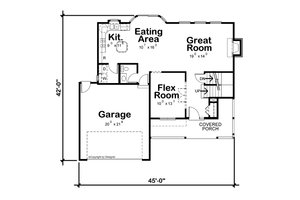 Floor Plan - Main Floor for Craftsman House Plan #20-2191 - 4 bed, 2.5 bath