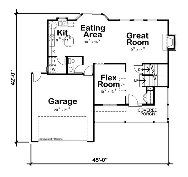 Home Plan - Craftsman Floor Plan - Main Floor Plan #20-2191