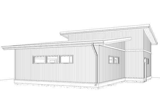 Exterior - Front Elevation 3 for Contemporary House Plan #895-161, 0 bath