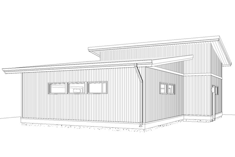 Home Plan - Exterior - Front Elevation 3 for Contemporary House Plan #895-161, 0 bath