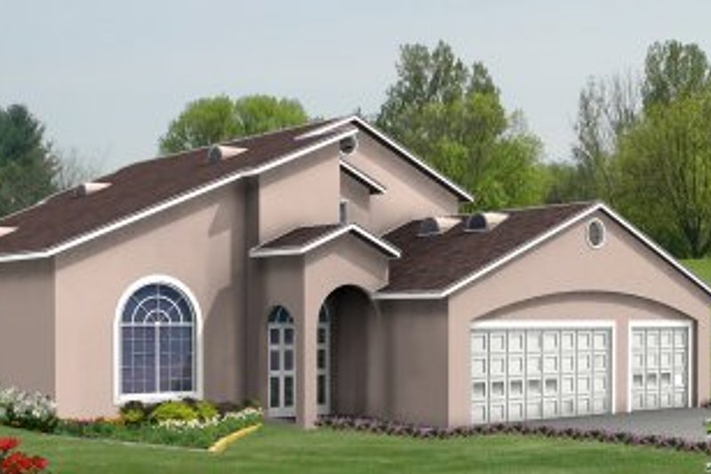 Adobe / Southwestern Style House Plan - 4 Beds 3 Baths 2357 Sq/Ft Plan #1-537