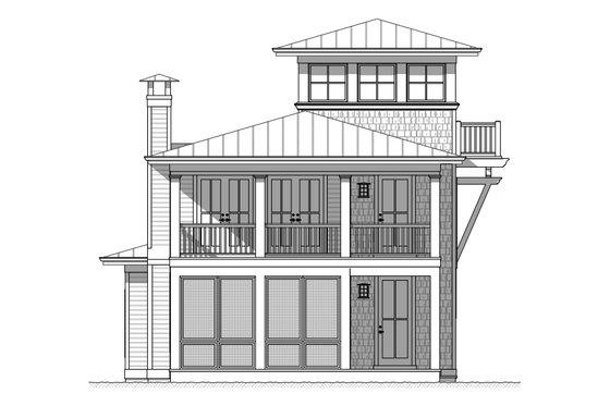Exterior - Front Elevation 3 for Beach House Plan #901-113 - 3 bed, 3 bath