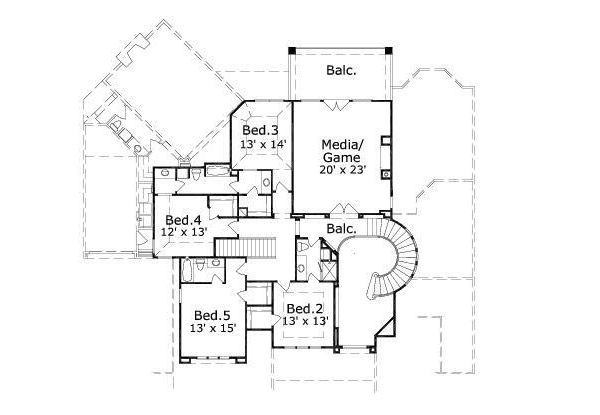 European Floor Plan - Upper Floor Plan #411-695