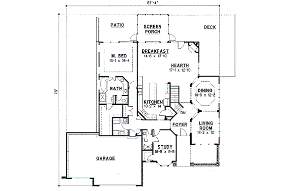 Traditional Floor Plan - Main Floor Plan #67-371