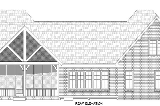 Exterior - Rear Elevation for Farmhouse House Plan #932-1237 - 3 bed, 3 bath