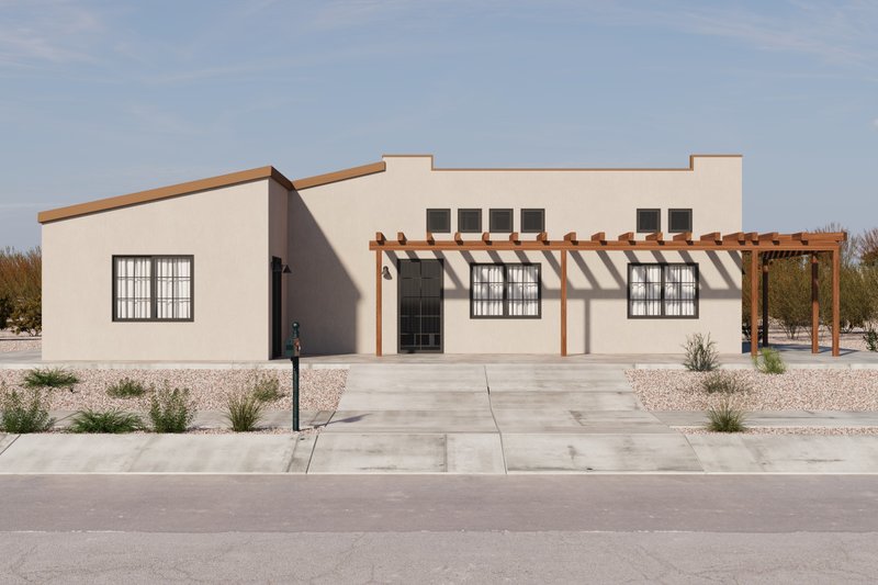Architectural House Design - Exterior - Other Elevation 1 for Adobe / Southwestern House Plan #1106-47 - 3 bed, 2 bath