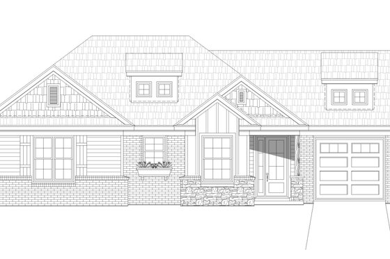 Exterior - Front Elevation 3 for Craftsman House Plan #932-26 - 2 bed, 2 bath