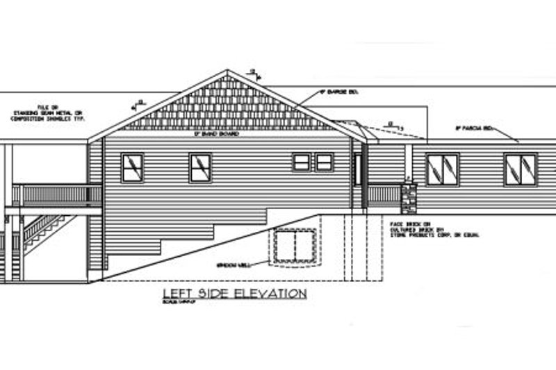 Home Plan - Exterior - Other Elevation 2 for Ranch House Plan #117-575 - 4 bed, 3.5 bath