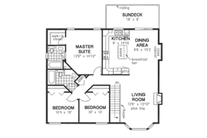 Floor Plan - Main Floor for Traditional House Plan #18-274 - 3 bed, 2 bath