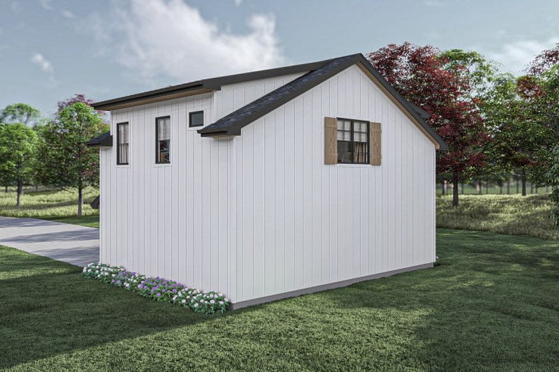 Architectural House Design - Exterior - Rear Elevation for Barndominium House Plan #455-501 - 1 bed, 1 bath