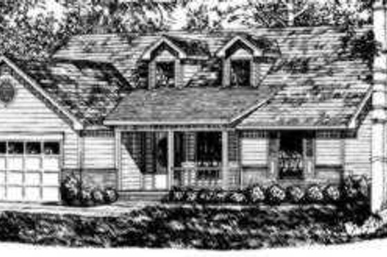 Exterior - Front Elevation for Country House Plan #40-276 - 3 bed, 2 bath