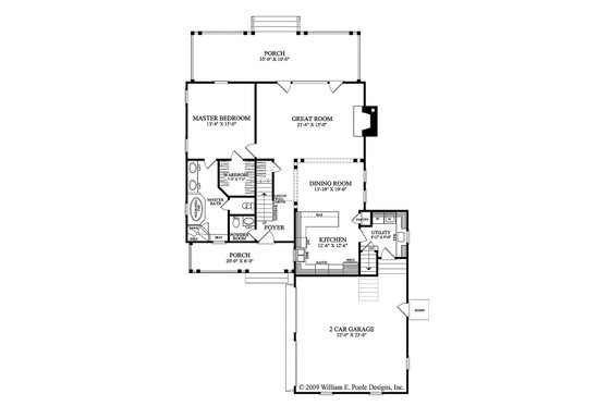 Floor Plan - Main Floor for Traditional House Plan #137-263 - 3 bed, 2.5 bath