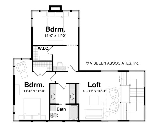 Dream House Plan - Floor Plan - Upper Floor for Farmhouse House Plan #928-454 - 4 bed, 4.5 bath