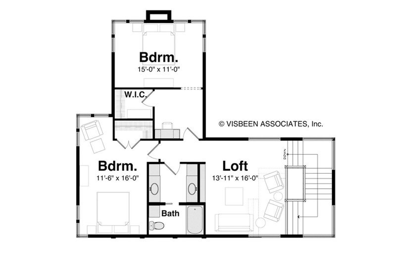 Dream House Plan - Floor Plan - Upper Floor for Farmhouse House Plan #928-454 - 4 bed, 4.5 bath