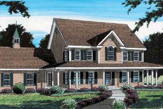 Exterior - Front Elevation for Colonial House Plan #312-584 - 4 bed, 2.5 bath