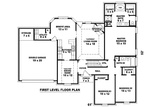 Floor Plan - Main Floor for European House Plan #81-877 - 4 bed, 3 bath