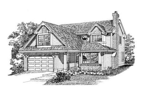 Exterior - Front Elevation for Traditional House Plan #47-550 - 4 bed, 2.5 bath