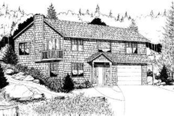 Exterior - Front Elevation for Ranch House Plan #303-328 - 2 bed, 2 bath