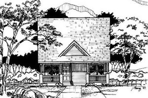 Cottage Exterior - Front Elevation Plan #50-219