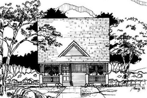 Exterior - Front Elevation for Cottage House Plan #50-219 - 3 bed, 2 bath