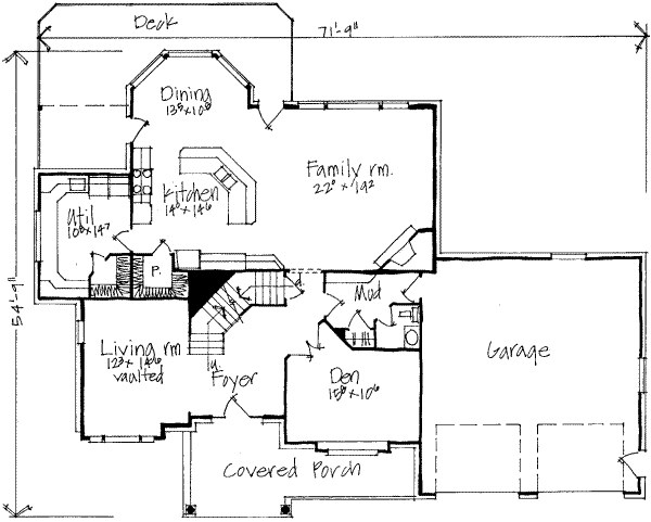 Traditional Floor Plan - Main Floor Plan #308-155