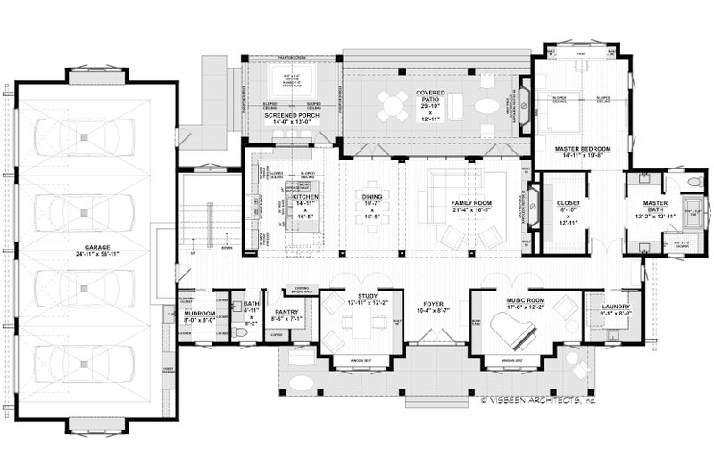 Home Plan - Floor Plan - Main Floor for Southern House Plan #928-378 - 4 bed, 3.5 bath