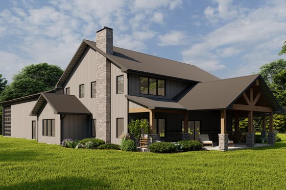 Exterior - Front Elevation 3 for Barndominium House Plan #1064-170 - 4 bed, 3.5 bath