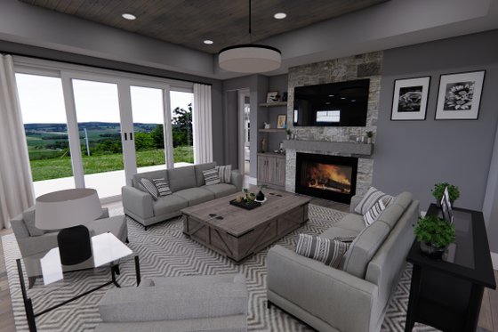 Interior - Family Room 4 for Farmhouse House Plan #51-1248 - 4 bed, 3 bath
