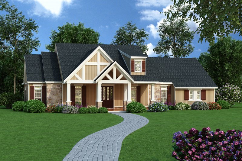 House Blueprint - Country style home, Front Elevation