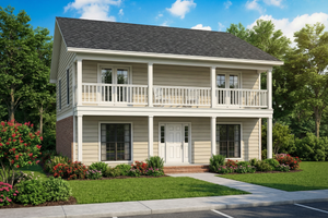 Southern Exterior - Front Elevation Plan #17-2041