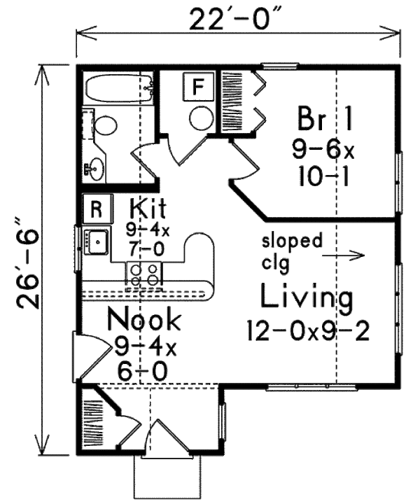 Cottage Floor Plan - Main Floor Plan #57-495
