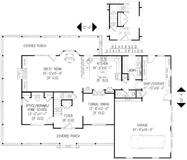 Country Floor Plan - Main Floor Plan #11-117