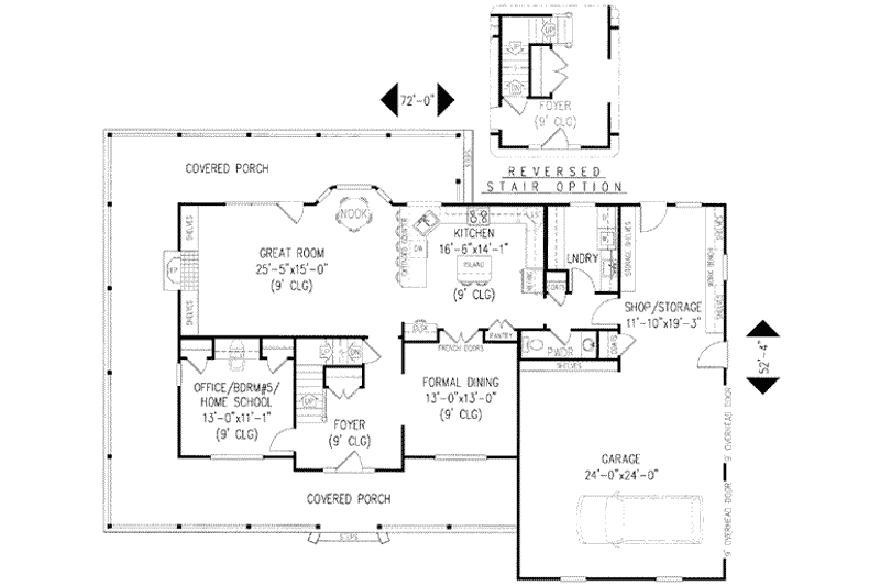 House Plan Design - Floor Plan - Main Floor for Country House Plan #11-117 - 4 bed, 2.5 bath