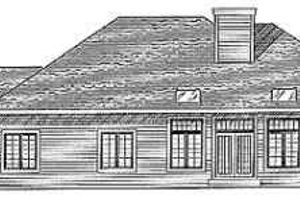 Exterior - Rear Elevation for Traditional House Plan #70-355 - 3 bed, 2 bath