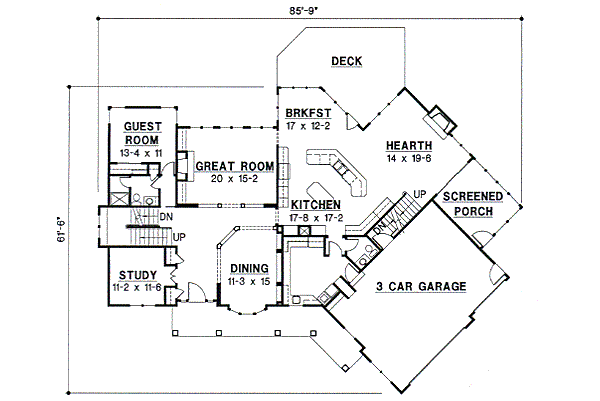 Traditional Floor Plan - Main Floor Plan #67-624
